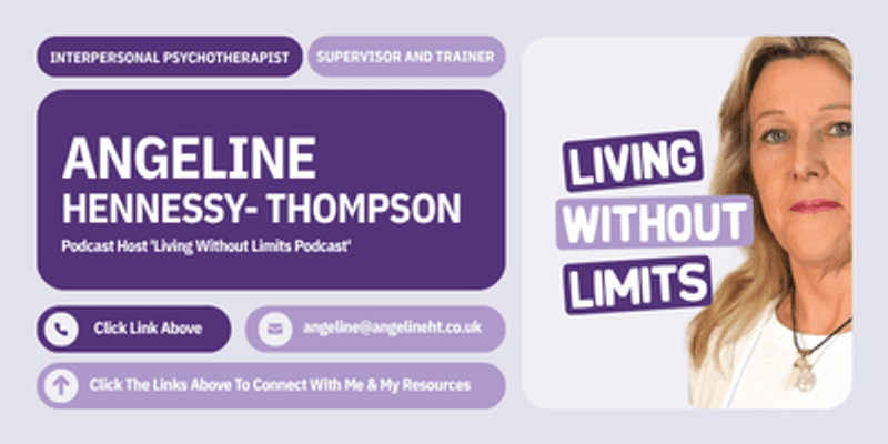 July revision of Angeline Hennessy-Thompson's email signature, with podcast host line